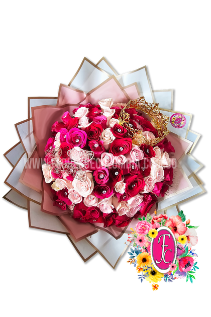 "La reina" Bouquet premium de 100 rosas - Flores de Colombia