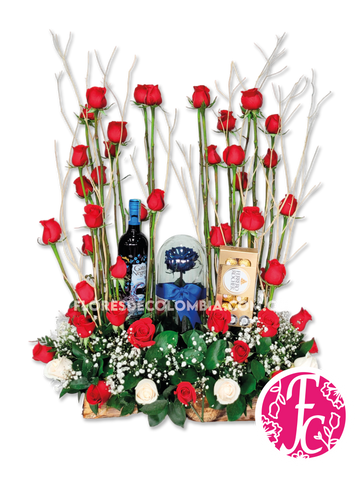 "Blue garden" rosa preservada - Flores de Colombia