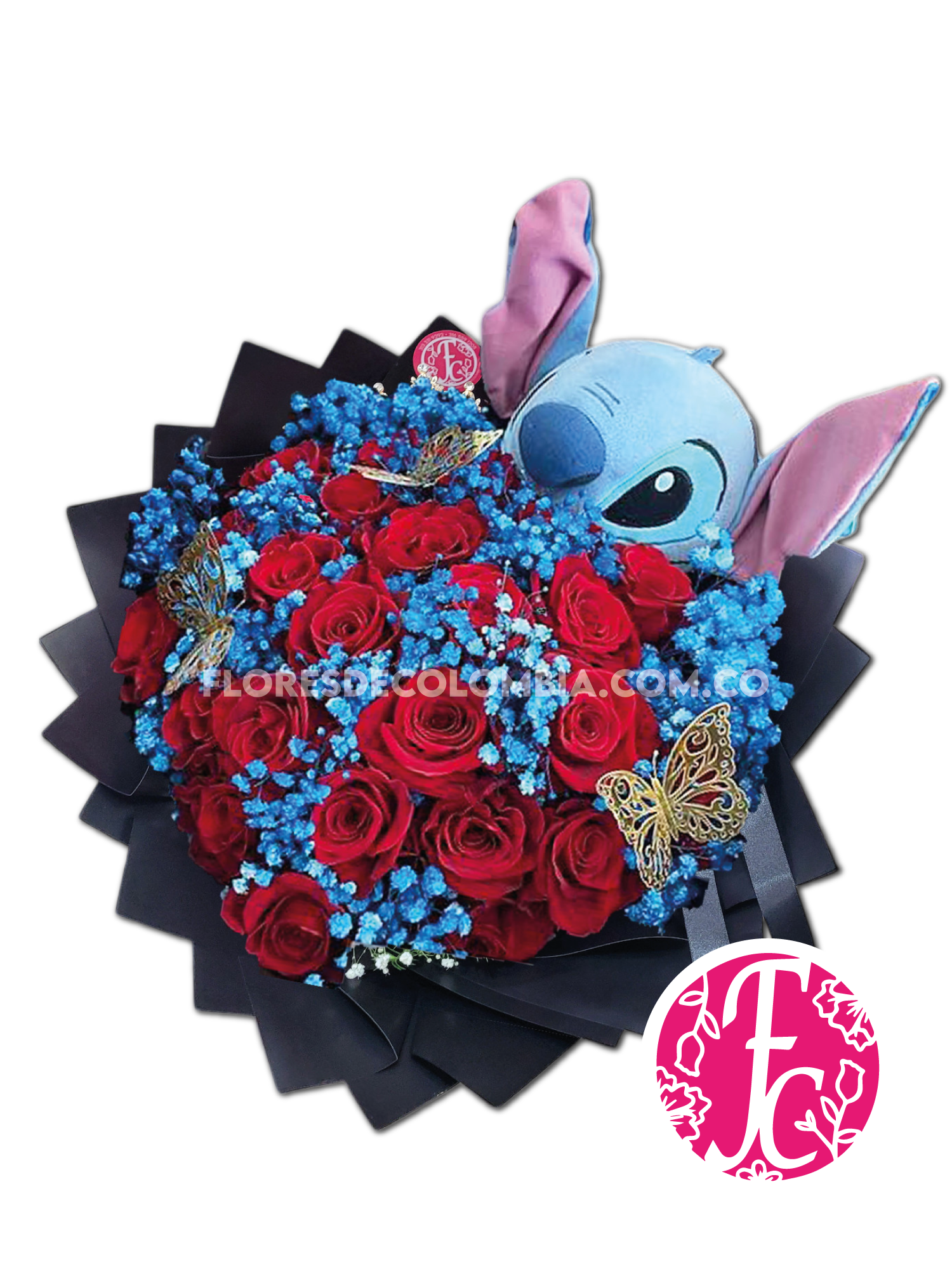 Stitch 24 rosas - Flores de Colombia