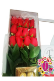 Caja de 24 rosas con chocolates Ferrero Rocher │ Flores de Colombia