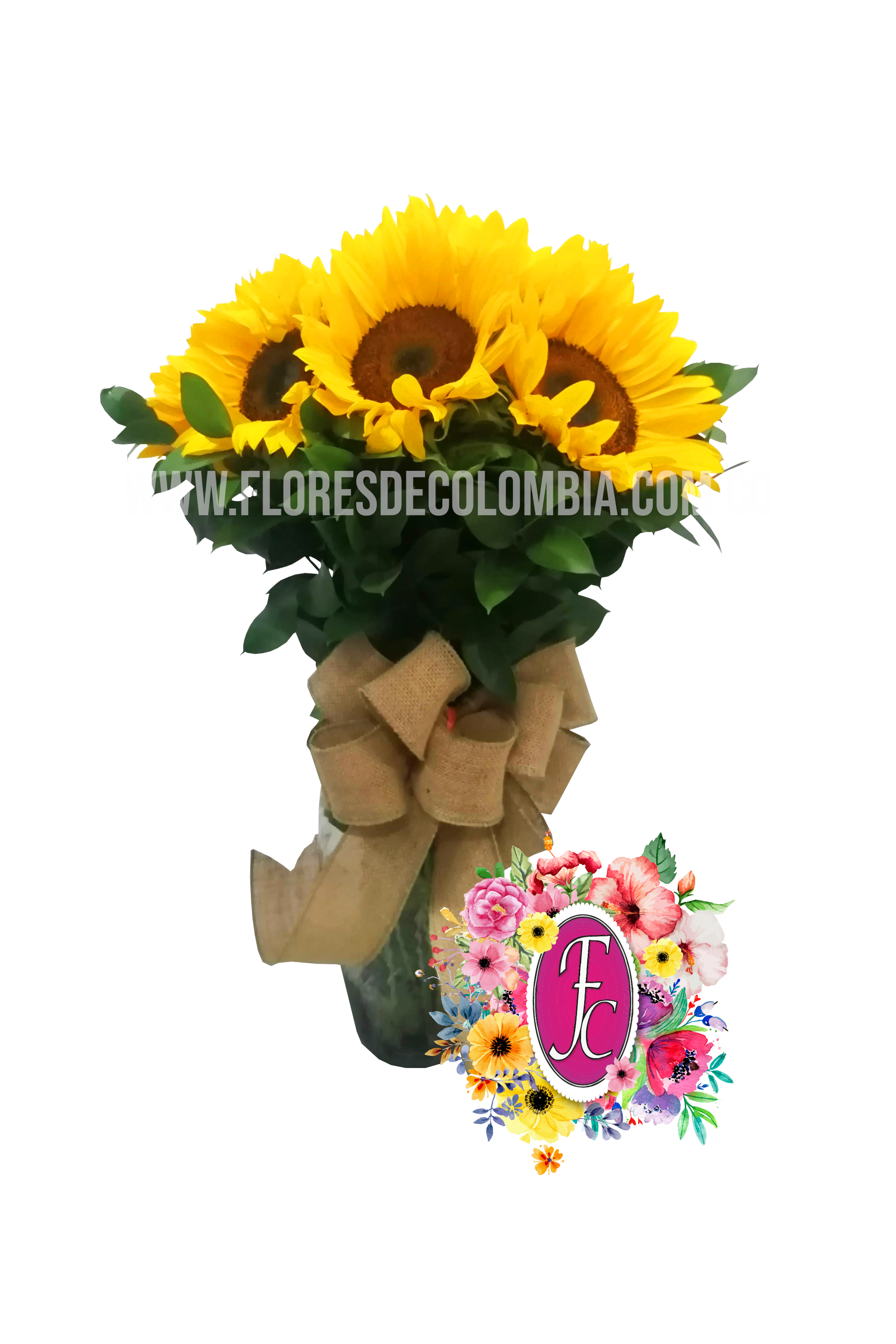 Florero de girasoles │ Flores de Colombia