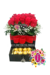 Caja de regalos con flores y chocolates │ Flores de Colombia