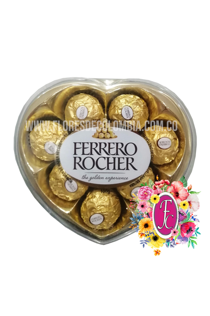 Corazon Ferrero Rocher X8 │ Flores de Colombia
