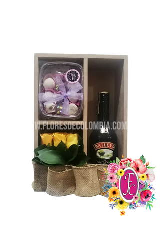 Box shelf con trufas y Baileys │ Flores de Colombia