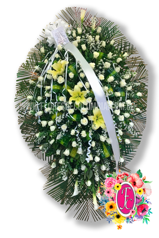 Pedestal con 90 rosas y lirios - Flores de Colombia