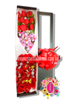 Caja 12 rosas, orquideas y chocolates - Flores de Colombia